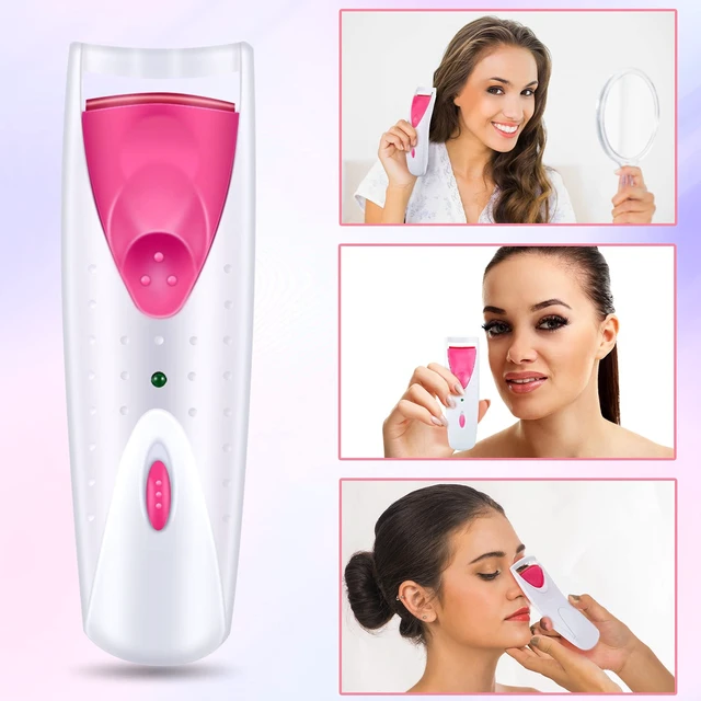 Alt view image 7 of 7 - 2 Pieces Heated Eyelash Curler Electric Eyelash Curlers Painless Safety Design with Double Silicone Curling Pad for Women Long Lasting Naturally Eyelashes (Pink)