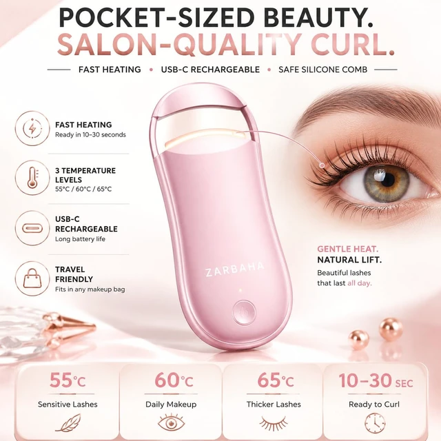 Alt view image 5 of 7 - Electric Heated Eyelash Curler for 24-Hour Lift | Rechargeable, Anti-Scald Design with 3 Temperature Settings Perfect Lash Lift Tool for Natural & False Lashes