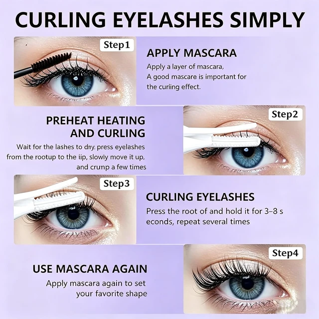 Alt view image 2 of 7 - Heated Eyelash Curler, 3-Mode Electric Lash Curler with Digital Display, Type-C Rechargeable, Anti-Burn, Fast 10s Heating, Portable Eyelash Curlers for Women (Natural 24H Curl)