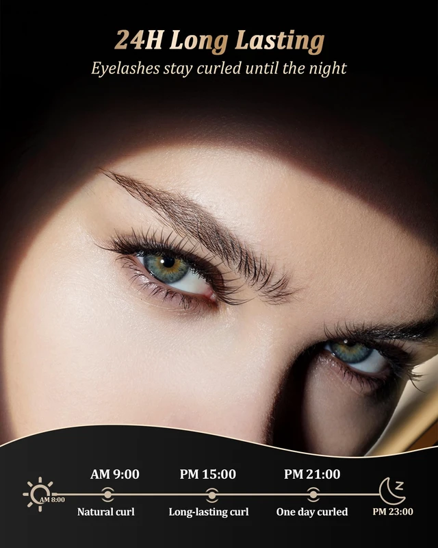 Alt view image 2 of 7 - Heated Eyelash Curlers - Eye Lash Curler Heat with Eyelash Comb - Electric Eyelash Curler - Rizador De Pestañasey LED Display 3 Temp Settings USB Charge Natural Curling 24H for Women Makeup Tool Gifts
