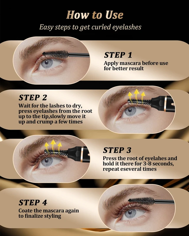Alt view image 6 of 7 - Heated Eyelash Curlers - Eye Lash Curler Heat with Eyelash Comb - Electric Eyelash Curler - Rizador De Pestañasey LED Display 3 Temp Settings USB Charge Natural Curling 24H for Women Makeup Tool Gifts