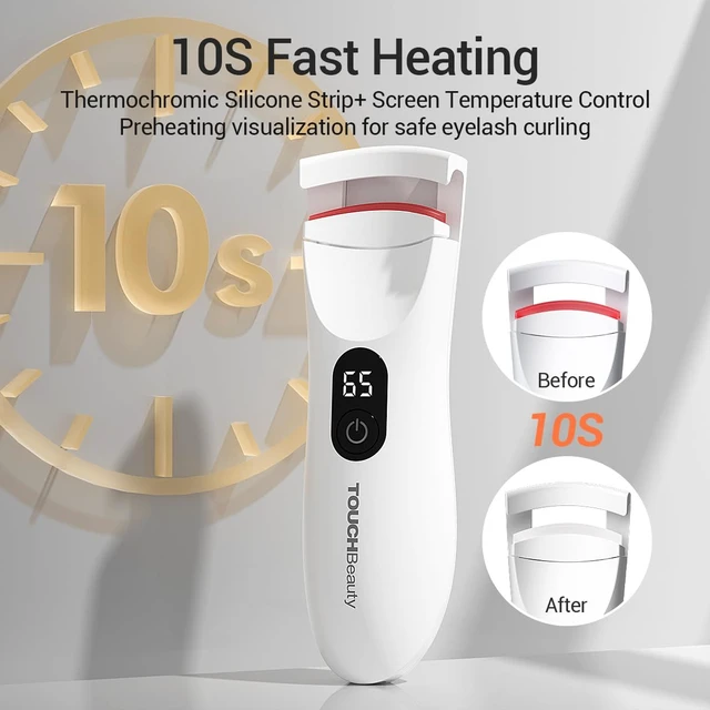 Alt view image 4 of 7 - Heated Eyelash Curler,Rechargeable Electric Eyelash Curler with LED Display,3-Level Adjustable Temperature,Rechargeable Natural Curling 24H Long Lasting for Women AG-2316