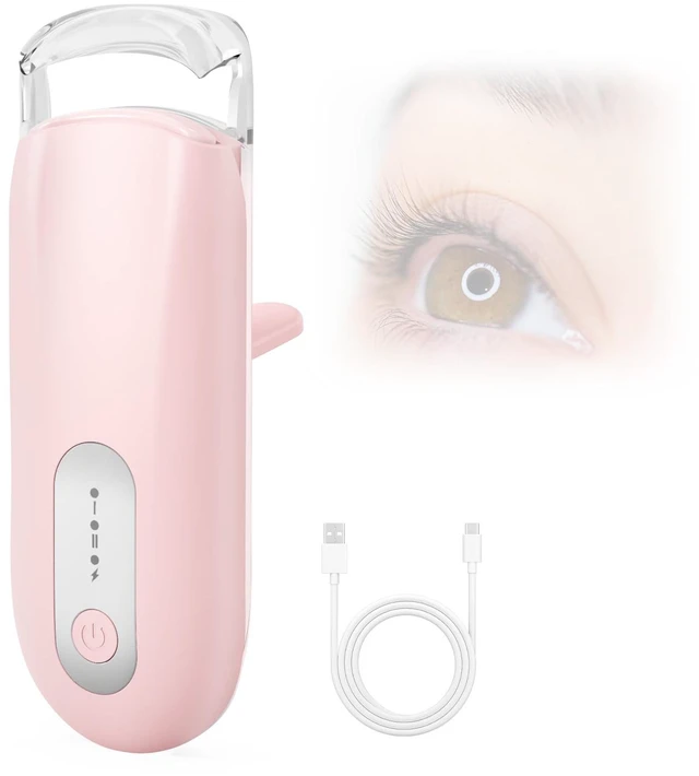 Main image of Visible Heated Eyelash Curler, Rechargeable Electric Eyelash Curlers 10S Fast Heat, Safe Anti-Burn Mini Heat Eye Lash Curler 24Hrs Long Lasting Natural C Curl Lashes (Pink)