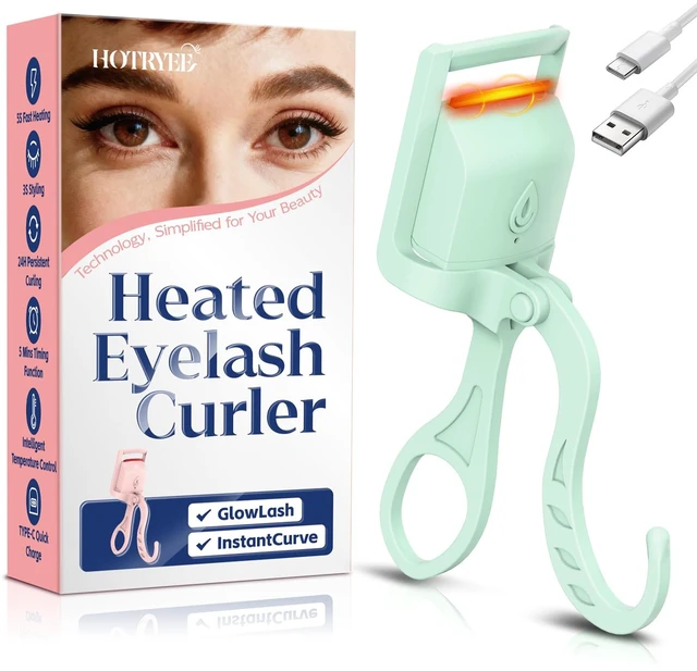 Main image of Heated Eyelash Curler,24H Long-Lasting Curls &Safe Anti-Burn,Green | Electric Eyelash Curlers with Silicone Pad,5s Fast Heating, Type-C Quick Charge, Intelligent Temp Control