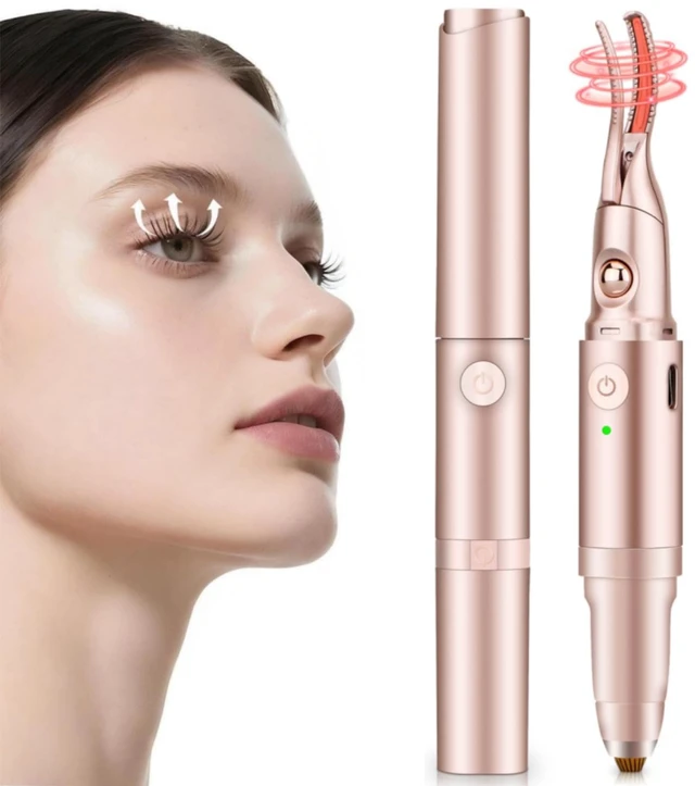 Main image of 2 -in-1 Heated Eyelash Curler and Eyebrow Trimmer for Women, 10S Fast Heating, Electric Eyelash Curler with 2 Temp Settings Suit for All Lashes, 24H Long Lasting Curls, Christmas Gift for Women Girls