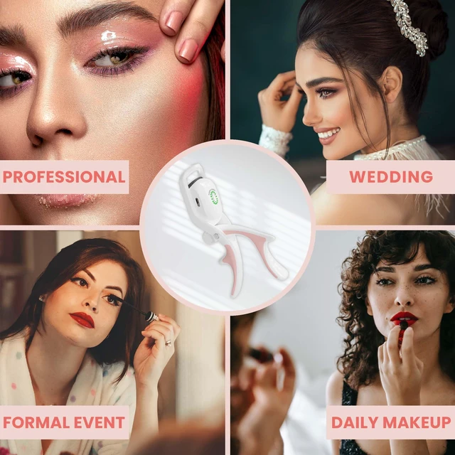 Alt view image 7 of 7 - Rechargeable Heated Eyelash Curler, with Portable Clamp (White) | Plastic Battery Operated Curler Fits All Eye Types, Professional Hot Lash Tool, Perfect Beauty Accessory For Daily Makeup