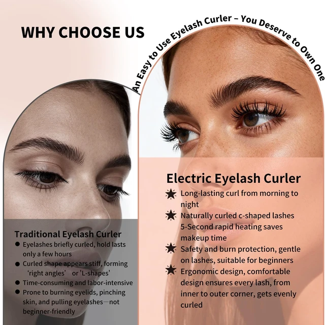Alt view image 4 of 7 - 2PCS Heated Eyelash Curler, 4 Heat Settings, 5-Sec Heat-Up - Black | USB-C rechargeable,4 heat settings, LED display, curved comb for lifted, defined lashes