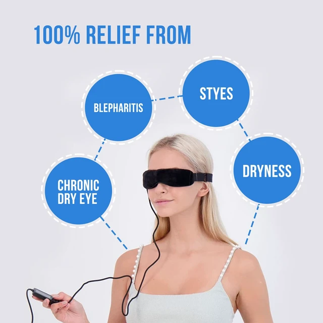 Alt view image 5 of 6 - Electric Heated Dry Eye Mask Warm Eye Compress with Adjustable Heat for Dry Eyes, Blepharitis, MGD & Styes Reusable USB Powered Eye Mask 2024 Model Featured on CNN $ CBS