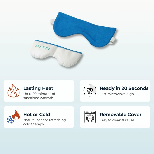 Alt view image 4 of 7 - Heated Eye Mask, Hot or Cold Therapy | Moist Heat Compress for Irritation and Occasional Dry Eye, Removable Washable Cover