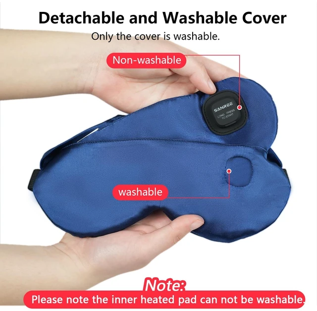 Alt view image 6 of 7 - Cordless Heated Eye Mask,Eye Mask for Dry Eyes,Improved Sleep | Electric Warm Compress for Eyes,Blackout Eye Heating Pad for Eye Relief,Rechargeable Warming Eyes Mask for Travel