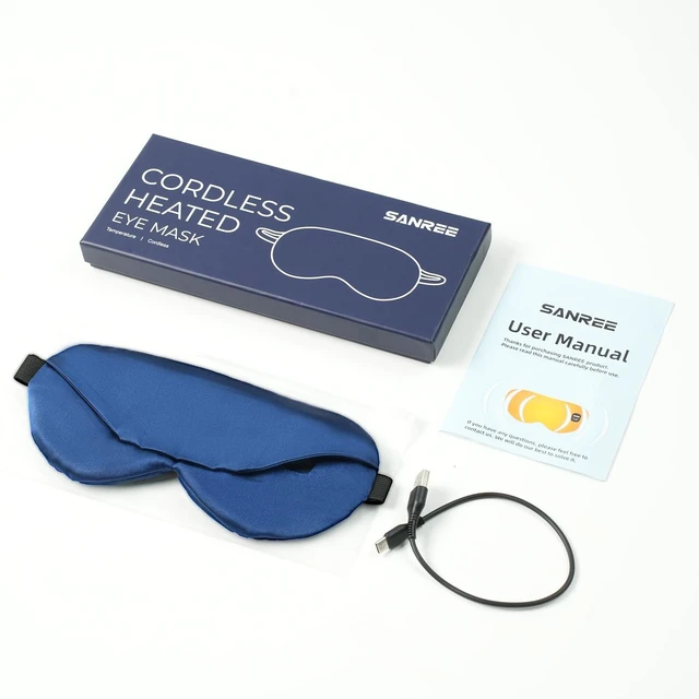 Alt view image 7 of 7 - Cordless Heated Eye Mask,Eye Mask for Dry Eyes,Improved Sleep | Electric Warm Compress for Eyes,Blackout Eye Heating Pad for Eye Relief,Rechargeable Warming Eyes Mask for Travel