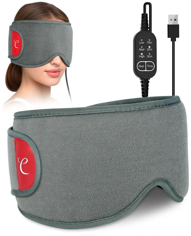 Main image of Heated Eye Mask for Dry Eyes, USB Wearable Eye Heating Pad | Sinus Headache Migraine Relief Mask, Warm Compress for Eyes with 3 Heat and Time Settings