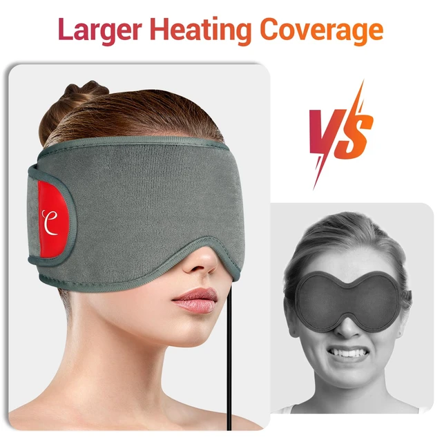 Alt view image 6 of 7 - Heated Eye Mask for Dry Eyes, USB Wearable Eye Heating Pad | Sinus Headache Migraine Relief Mask, Warm Compress for Eyes with 3 Heat and Time Settings