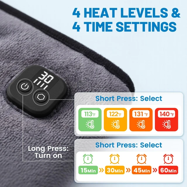 Alt view image 4 of 7 - Cordless Heated Face Mask for Sinus Pressure, 2500mAh Rechargeable Face Heating Pad for Sinuses with 4 Heat Levels & 4 Time Settings, Adjustable Portable Electric Warm Compress Sinus Mask (Grey)