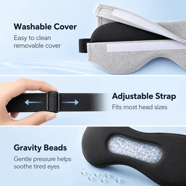 Alt view image 6 of 7 - Heated Eye Mask, Warm Eye Compress Mask for Dry Eyes | USB Electric Eye Heating Pad, with Temperature & Timer Control, Dry Eye Mask for Blepharitis, Sinus Migraine (Black)