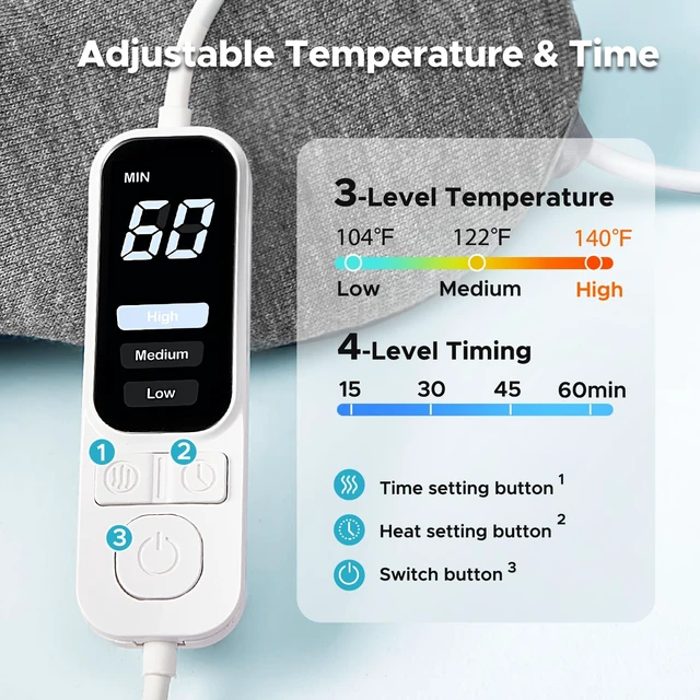 Alt view image 3 of 7 - Heated Eye Mask, Warm Eye Compress Mask for Dry Eyes | USB Electric Eye Heating Pad, with Temperature & Timer Control, Dry Eye Mask for Blepharitis, Sinus Migraine (Grey)