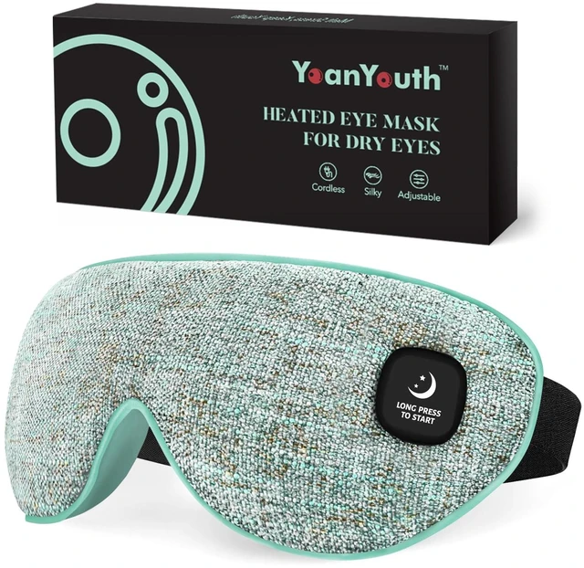 Main image of Heated Eye Mask for Dry Eyes, FSA Eligible HSA, Cordless Warm Compress for Eyes, Light Blocking Eye Heating Pad, Styes, Sleep, Cover Washable, Rechargeable, Light Blue