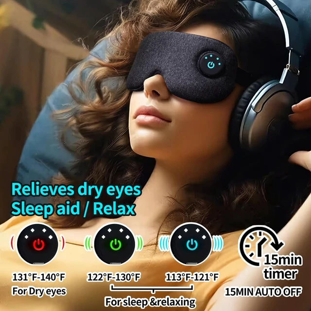 Alt view image 3 of 7 - Cordless precised Heated Eye mask for Dry Eyes Relief, Sleep Eyeshade,USB Rechargeable with Battery Indicators, Electric Warm Eye Compress for MGD,Styes,FSA-HSA Eligible