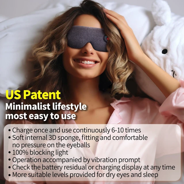 Alt view image 7 of 7 - Cordless precised Heated Eye mask for Dry Eyes Relief, Sleep Eyeshade,USB Rechargeable with Battery Indicators, Electric Warm Eye Compress for MGD,Styes,FSA-HSA Eligible