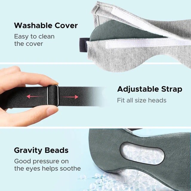 Alt view image 7 of 7 - Heated Eye Mask, Warm Eye Compress Mask for Dry Eyes | USB Electric Eye Heating Pad, with Temperature & Timer Control, Dry Eye Mask for Blepharitis, Sinus Migraine (Grey)