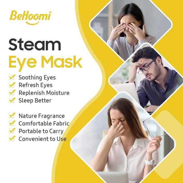 Alt view image 3 of 6 - Steam Eye Mask, 10Packs Heated Eye Mask, Self Heating Disposable SPA Warm Compress for Eyes Sleep Mask, Travel Essentials & Relaxation Gifts for Women (Chamomile Scent)