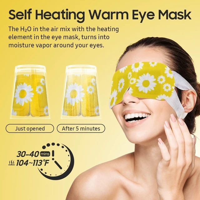 Alt view image 5 of 6 - Steam Eye Mask, 10Packs Heated Eye Mask, Self Heating Disposable SPA Warm Compress for Eyes Sleep Mask, Travel Essentials & Relaxation Gifts for Women (Chamomile Scent)
