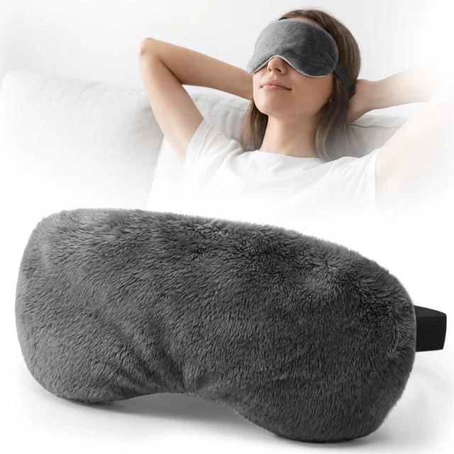 Main image of Heated Eye Mask for Dry Eyes & Stye - Microwavable Warm Compress | For Blepharitis, Chalazion, MGD-Lightweight, No Heavy Pressure-Reusable Moist Heat Mask with Natural Flaxseed (Gray)