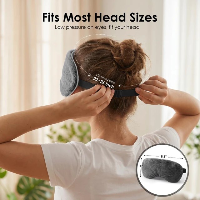 Alt view image 5 of 7 - Heated Eye Mask for Dry Eyes & Stye - Microwavable Warm Compress | For Blepharitis, Chalazion, MGD-Lightweight, No Heavy Pressure-Reusable Moist Heat Mask with Natural Flaxseed (Gray)
