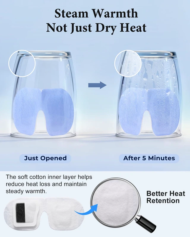 Alt view image 4 of 7 - 16 Pack Steam Eye Masks for Dry Eyes, Disposable Self-Heating Warm Compress | FSA Eligible Items HSA, Unscented Heated Eye Masks for Stye & Tired Eyes, Bedtime, Office & Travel Relaxation