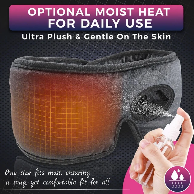 Alt view image 2 of 7 - Single Eye Heating Pad for Eyelid cComfort, Electric Eye Warm Compress | 12V Safe Warmth: 3 Temps, 5 Auto-Off Timers & Thermostat. Skin-Friendly with Vision-Hole Design