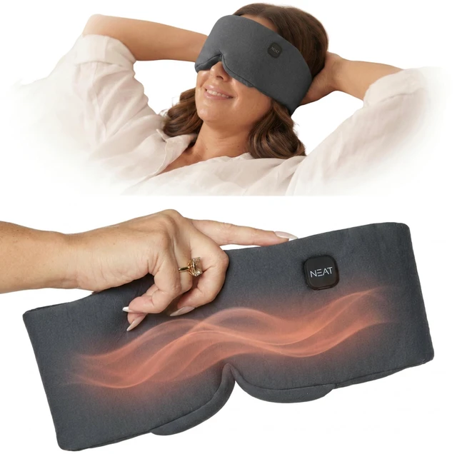 Main image of Heated Eye Mask Cordless Electric Warm Eye Compress for Dry Eyes, Stye & Eye Strain Relief 4 Heat Settings, Rechargeable, Light-Blocking, Blackout, Washable Cover (Eclipse Gray)