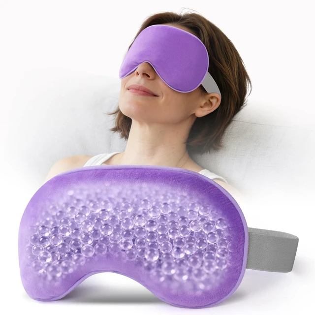 Main image of Heated Eye Mask, Microwavable Moist Heat, Warm Compress, Purple | Eye Heating Pad for Dry Eyes, MGD, Stye, Blepharitis and Chalazion, Weighted Eye Mask for Sinus Headache, Eye Warmer