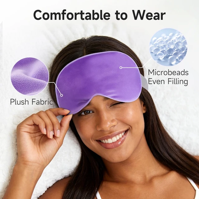 Alt view image 6 of 7 - Heated Eye Mask, Microwavable Moist Heat, Warm Compress, Purple | Eye Heating Pad for Dry Eyes, MGD, Stye, Blepharitis and Chalazion, Weighted Eye Mask for Sinus Headache, Eye Warmer