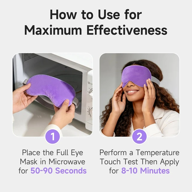 Alt view image 7 of 7 - Heated Eye Mask, Microwavable Moist Heat, Warm Compress, Purple | Eye Heating Pad for Dry Eyes, MGD, Stye, Blepharitis and Chalazion, Weighted Eye Mask for Sinus Headache, Eye Warmer