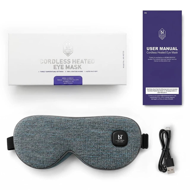 Alt view image 7 of 7 - Heated Eye Mask Cordless, Warm Compress for Dry Eyes, Stye. Blepharitis, Chalazion, MGD, Machine Washable Perfect Light Blocking (Grey)