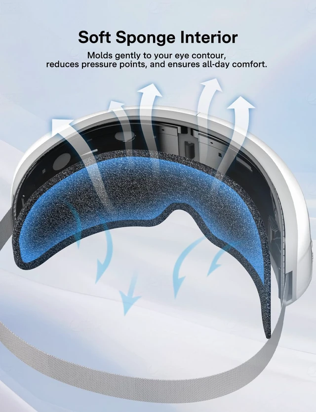 Alt view image 5 of 7 - Eye Massager with Heat and Cooling, Heated Massage Eye Mask | Eye Compression Massager Reduces Migraines, Dry Eyes, Headache Relief, Birthday Gifts for Women Men Mom Dad, FSA Eligible HSA