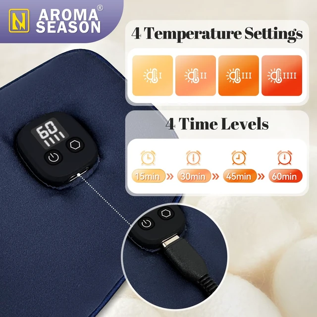 Alt view image 3 of 7 - Silk Heated Eye Mask Cordless, 1500mAh Warm Eye Compress for Dry Eyes, Blepharitis, 4 Time Levels and 4 Temperature Settings, Washable (Navy Blue)