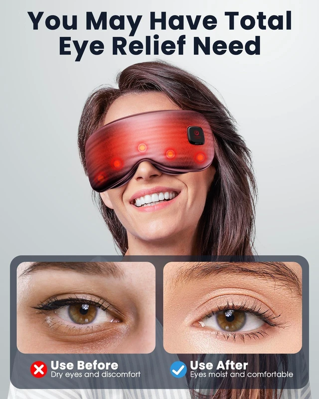 Alt view image 3 of 7 - Cordless Rechargeable Heated Eye Mask for Dry Eye with 2 Replaceable Shells | 3 Heat Levels, 1000mAh Rechargeable, Eye Relief, Improved Sleep, Eye Heating Pad for Travel, Purple