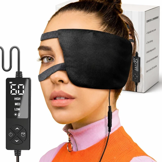 Main image of Single-Eye Heated Mask for Eyelid Comfort with Auto-Off | Extra-Thick Heating Pad with Adjustable Strap, 3 Heat & 5 Timer Settings, Overheat Shutoff, Machine-Washable Design