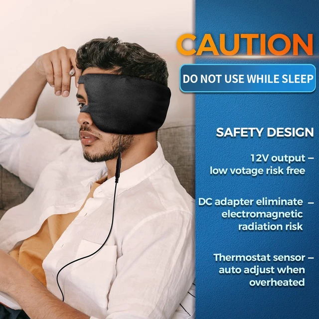 Alt view image 6 of 6 - Single-Eye Heated Mask for Eyelid Comfort with Auto-Off | Extra-Thick Heating Pad with Adjustable Strap, 3 Heat & 5 Timer Settings, Overheat Shutoff, Machine-Washable Design