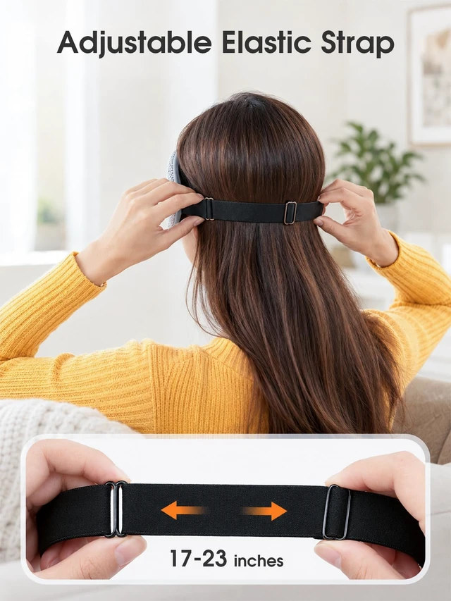 Alt view image 6 of 7 - Heated Eye Mask, Cordless Warm Compress for Dry Eyes Blepharitis | Stye Treatment Eye Relief Improve Sleep, 4-Level Temperature & Timer, Washable Eye Heating Pad for Sleeping, Travel, Grey