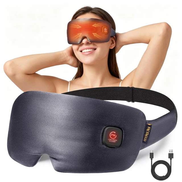 Main image of Heated Eye Mask for Dry Eyes Silk Cordless Warm Eye Compress Daily Eye Care | Soothing Relief for Migraine & Tired Eyes, Multi Scene Use for Home Office Travel, Rechargeable & Washable, Gray