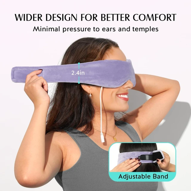 Alt view image 5 of 6 - Heated Eye Mask, Warm Eye Compress Mask for Dry Eyes, Sleep Mask | USB Electric Heating Pad, 3 Temperature & 4 Timer Control, Relax & Reduce Strain Dark Circle Stye Treatment, Purple