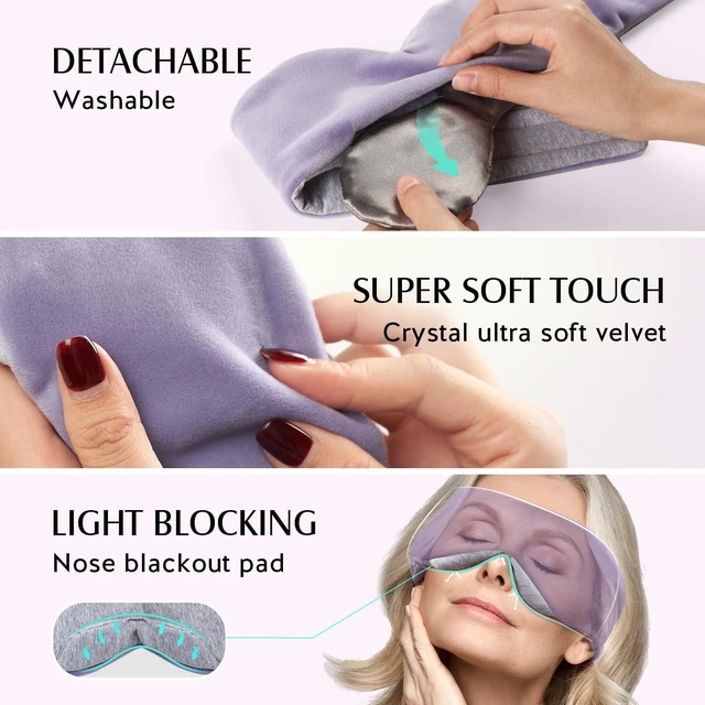 Alt view image 6 of 6 - Heated Eye Mask, Warm Eye Compress Mask for Dry Eyes, Sleep Mask | USB Electric Heating Pad, 3 Temperature & 4 Timer Control, Relax & Reduce Strain Dark Circle Stye Treatment, Purple