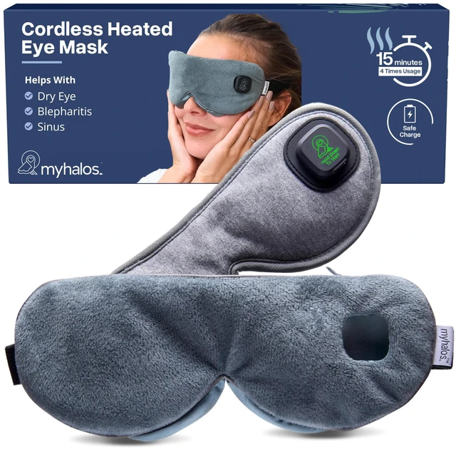 Main image of Cordless Heated Eye Mask, Rechargeable Warm Compress for Dry Eyes | USB Rechargeable, Washable Cover, Comfort for Styes & Blepharitis, Sinus Relief, Reusable, Cordless, Moist Heat Therapy