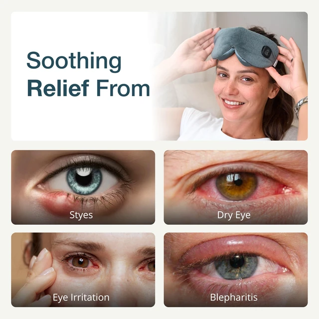 Alt view image 2 of 7 - Cordless Heated Eye Mask, Rechargeable Warm Compress for Dry Eyes | USB Rechargeable, Washable Cover, Comfort for Styes & Blepharitis, Sinus Relief, Reusable, Cordless, Moist Heat Therapy
