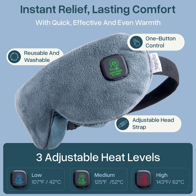 Alt view image 5 of 7 - Cordless Heated Eye Mask, Rechargeable Warm Compress for Dry Eyes | USB Rechargeable, Washable Cover, Comfort for Styes & Blepharitis, Sinus Relief, Reusable, Cordless, Moist Heat Therapy