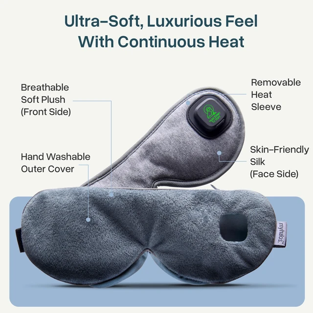Alt view image 7 of 7 - Cordless Heated Eye Mask, Rechargeable Warm Compress for Dry Eyes | USB Rechargeable, Washable Cover, Comfort for Styes & Blepharitis, Sinus Relief, Reusable, Cordless, Moist Heat Therapy