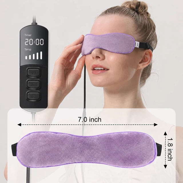 Alt view image 7 of 7 - Heated Eye Mask for Dry Eyes, Warm Eye Compress with Flaxseed Graphene FIR for MGD, Dry Eye Syndrome, Chalazion Blepharitis Treatment, Steam Moist Heat Therapy to Unclog Glands (Purple)
