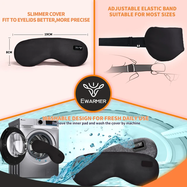 Alt view image 5 of 6 - Heated Eye Mask for Dry Eyes Relief, Precise Heating Fits Eyelids,FSA-HSA Eligible,Engineered Cordless Warm Eye Compress for MGD, Styes, Slimmer Silk Sleep Eyeshade,Washable, Rechargeable